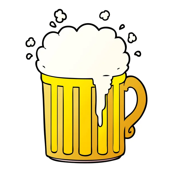 Taza Dibujos Animados Cerveza — Vector de stock