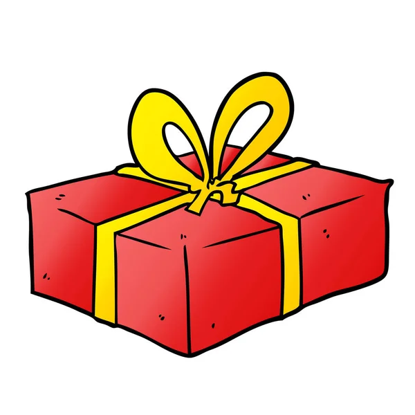 Vector Illustration Cartoon Wrapped Gift — Stock Vector