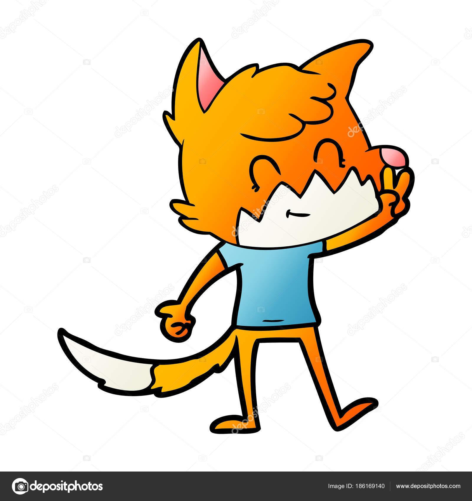 Vector Illustration Cartoon Friendly Fox Stock Vector by