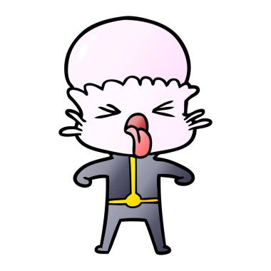 tiksinti çizgi film uzaylı vektör çizim