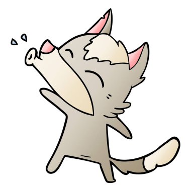 uluyan kurt karikatür, vektör çizim