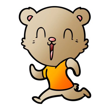 mutlu karikatür ayı vektör çizim