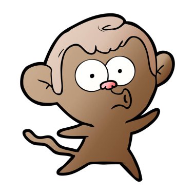 vektör çizim karikatür sürpriz maymun