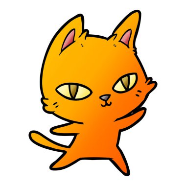  vektör çizim karikatür kedi bakarak