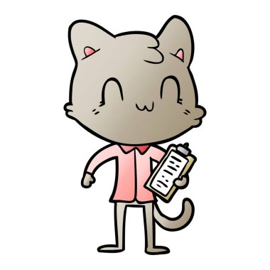 vektör çizim karikatür mutlu kedi