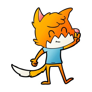 vektör çizim karikatür dostu Fox