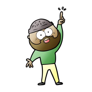 vektör çizim karikatür sakallı adam