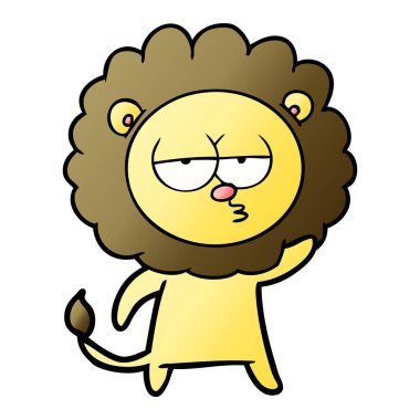 sıkılmış aslan sallayarak çizgi film