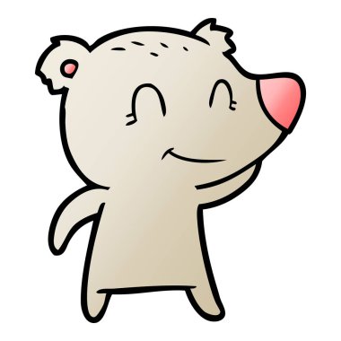 ayı karikatür gülümseyen bir vektör çizim