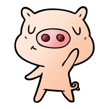 vektör çizim karikatür içerik domuz