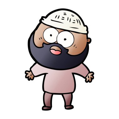 vektör çizim karikatür sakallı adam