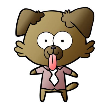 yapışkanlık dışarı dil ile karikatür köpek