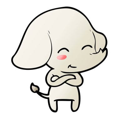 vektör çizim sevimli çizgi fil