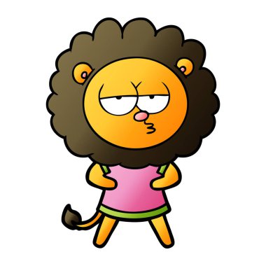 vektör çizim karikatür sıkılmış aslan