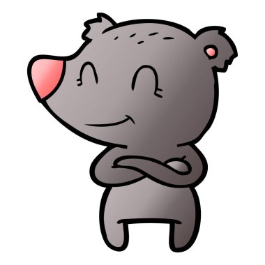 vektör çizim dost ayı çizgi film