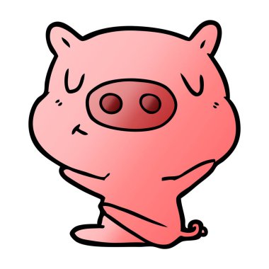 vektör çizim karikatür içerik domuz