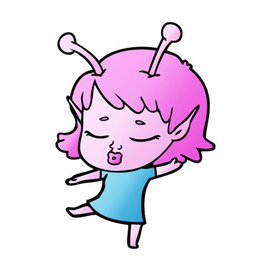 sevimli uzaylı kız çizgi film