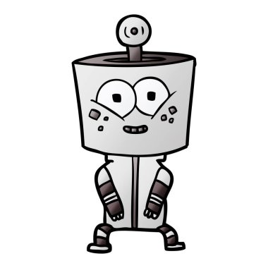 mutlu karikatür robot vektör çizim