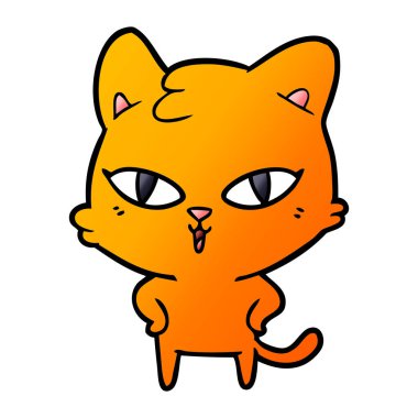 Çizgi film kedisinin vektör çizimi