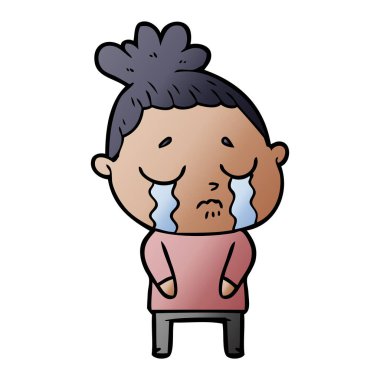 vektör çizim karikatür ağlayan kadın