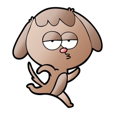 çalışan sıkılmış köpek çizgi film