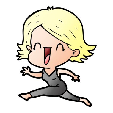 vektör çizim karikatür mutlu kadın