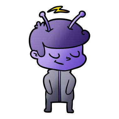 Dostu karikatür spaceman vektör çizim