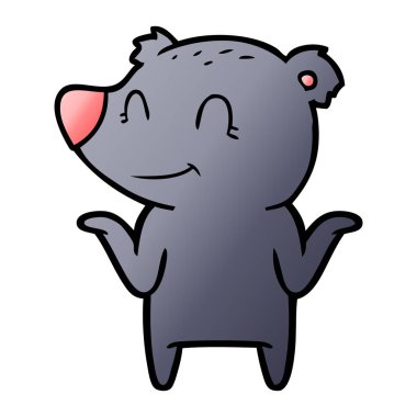 vektör çizim karikatür kız gülümseyerek