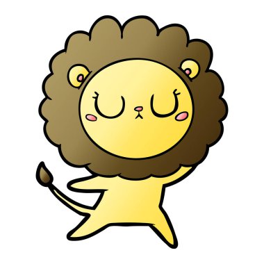 vektör çizim karikatür aslan dans