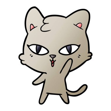 Çizgi film kedisinin vektör çizimi