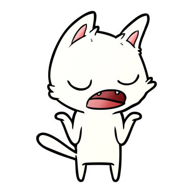 kedi omuzlarında shrugging konuşuyor