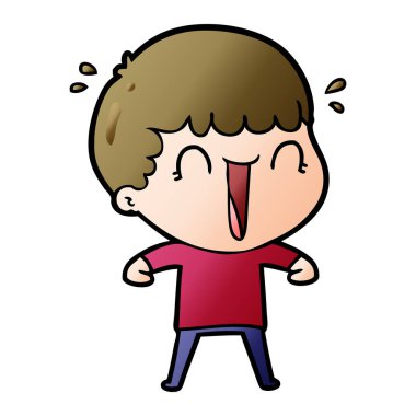 vektör çizim karikatür adam gülen