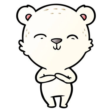 mutlu karikatür ayı vektör çizim