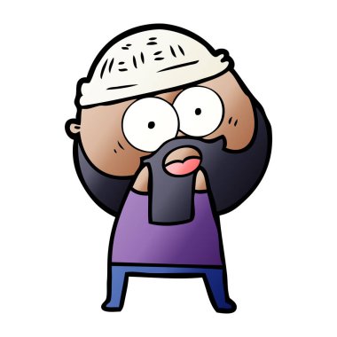 vektör çizim karikatür sakallı adam