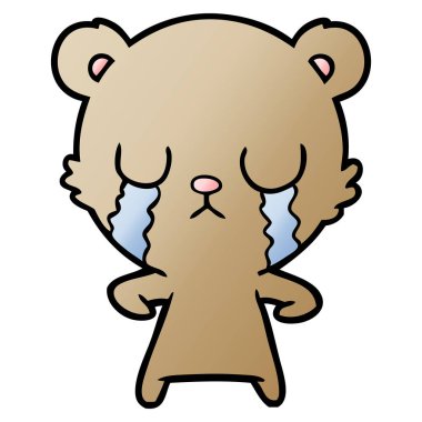 vektör çizim karikatür ayı ağlama