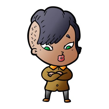 vektör çizim karikatür sürpriz kız