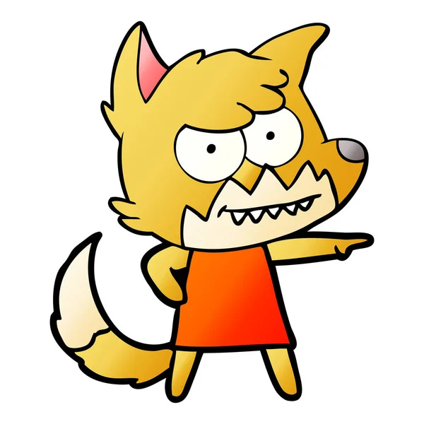 vektör çizim karikatür sırıtan Fox