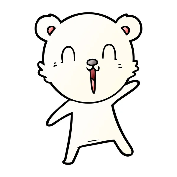 幸せな漫画シロクマ — ストックベクタ
