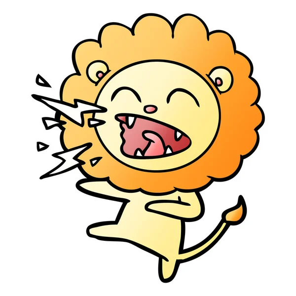 vektör çizim karikatür kükreyen aslan