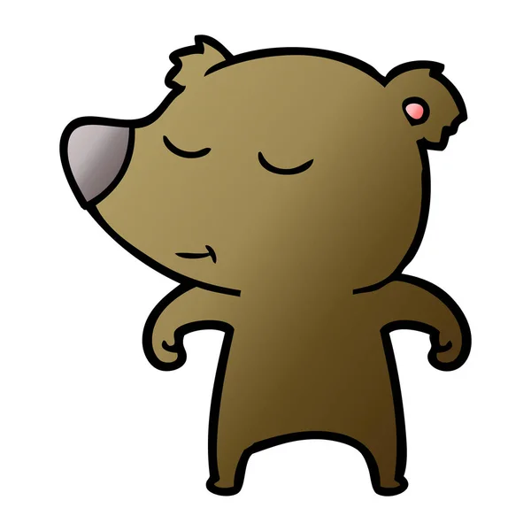 Vektoros Illusztráció Medve Boldog Rajzfilm — Stock Vector
