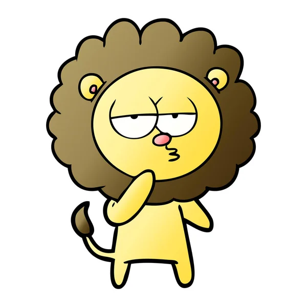 Illustration Vectorielle Lion Fatigué Dessin Animé — Image vectorielle