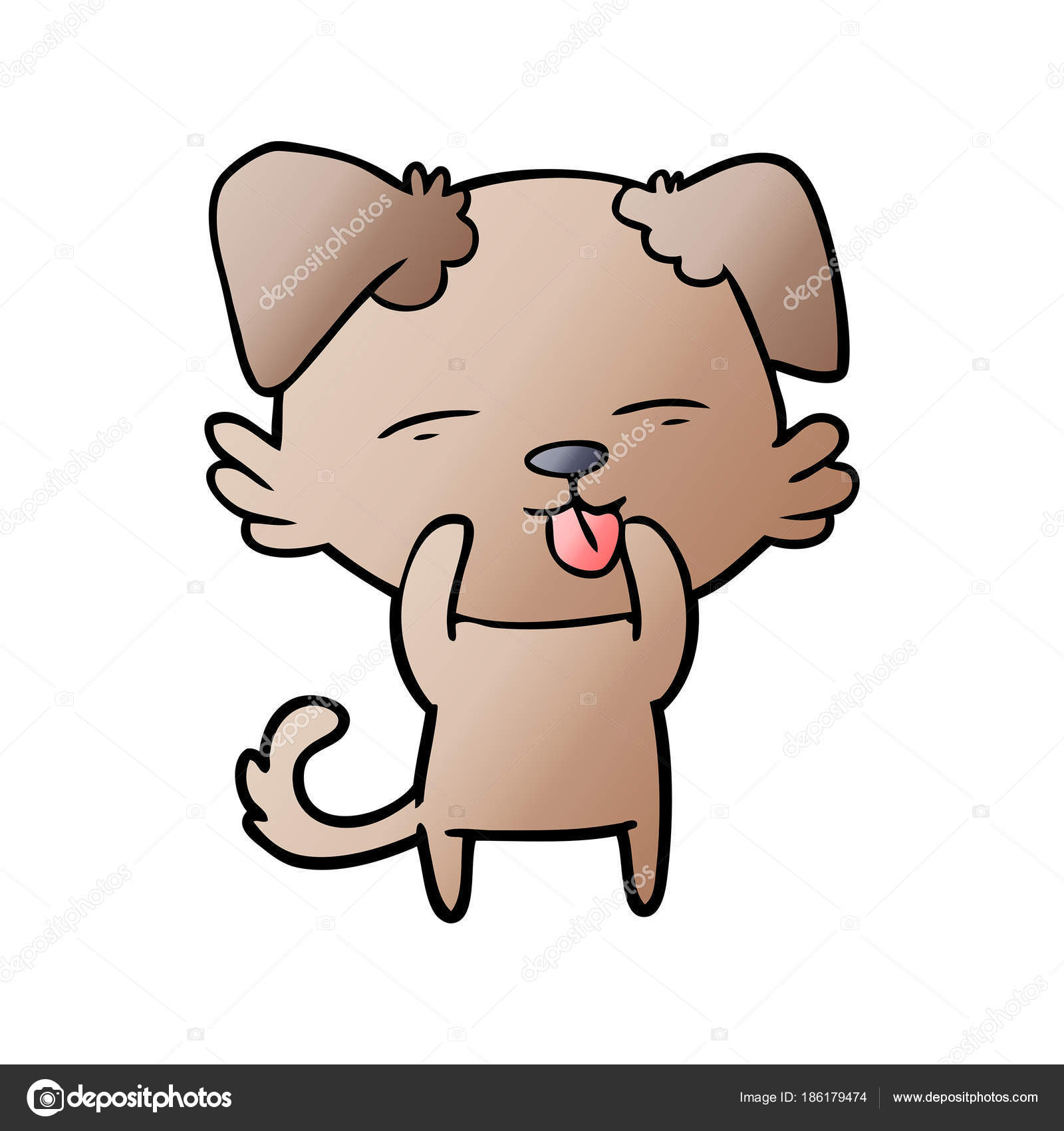 Cartoon Dog Sticking Out Tongue Stock Vector by ©lineartestpilot 186179474