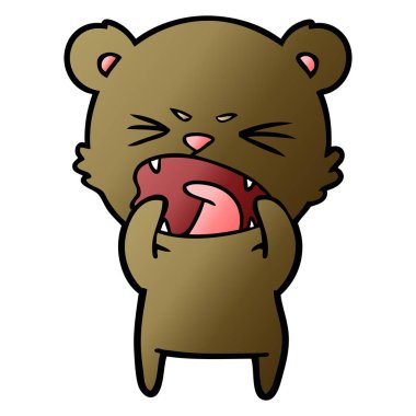 kızgın çizgi film ayı vektör çizim