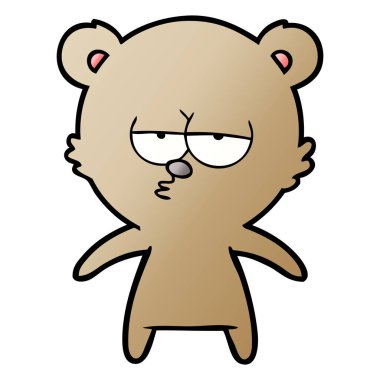 vektör çizim sıkılmış ayı çizgi film