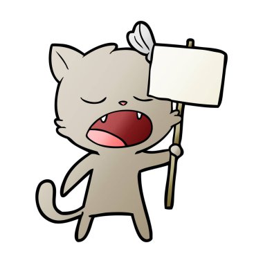 vektör çizim karikatür esneme kedi