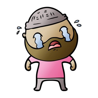 sakallı adam ağlıyor çizgi film