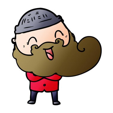 vektör çizim karikatür sakallı adam