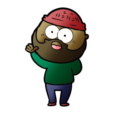 vektör çizim karikatür sakallı adam