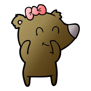 vektör çizim kadın ayı çizgi film