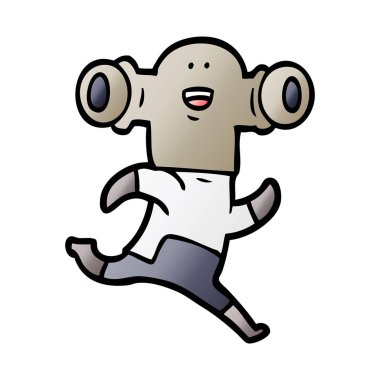 Dostu karikatür yabancı çalışan